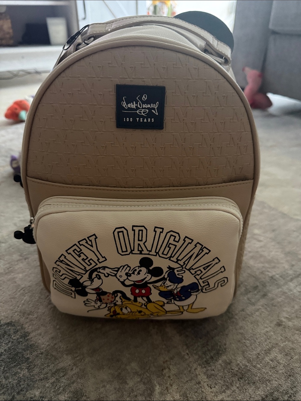 Loungefly Beige & Cream Mickey Originals Mini Backpack